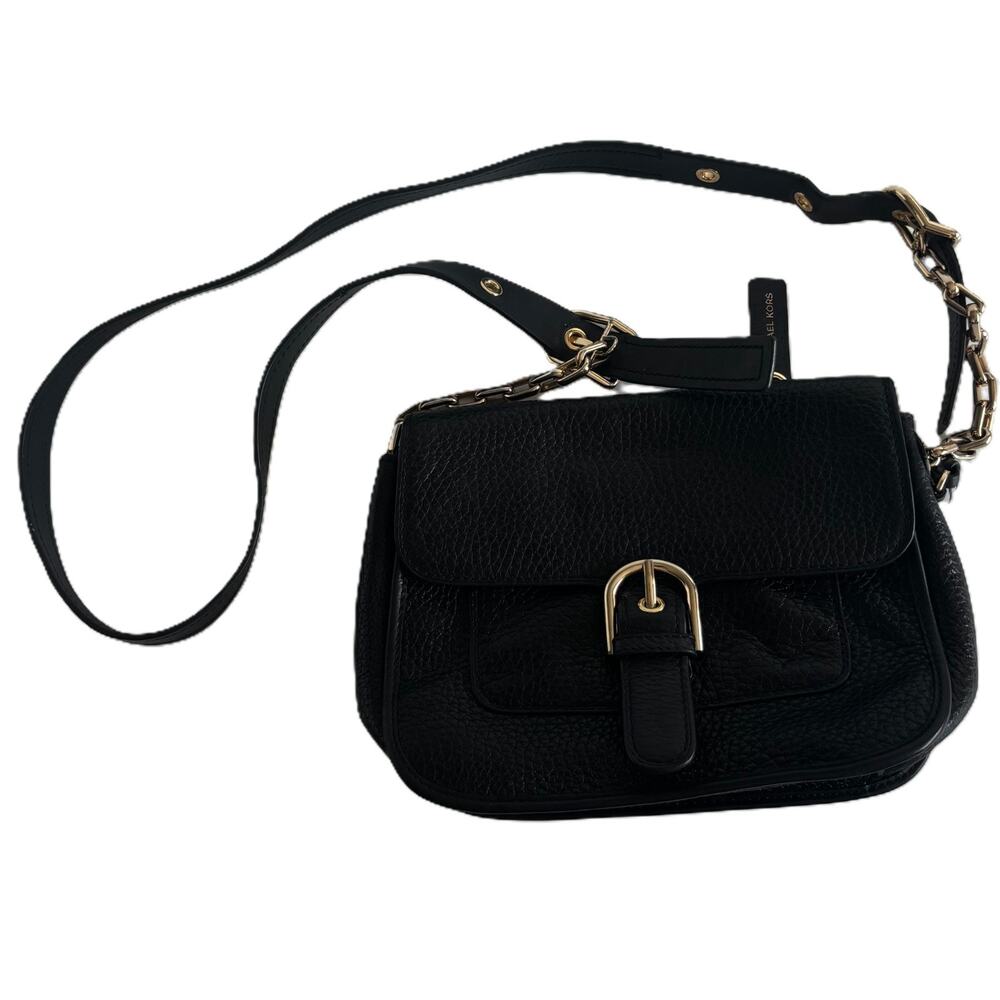 Michael Kors Cooper Crossbody Bag Pebbled Leather - Purse Satchel- Black